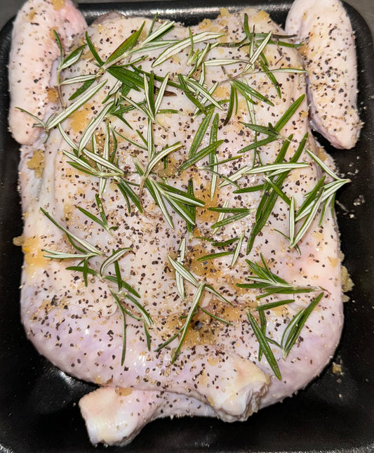 Free Range Garlic and Rosemary Butterflied Chicken
