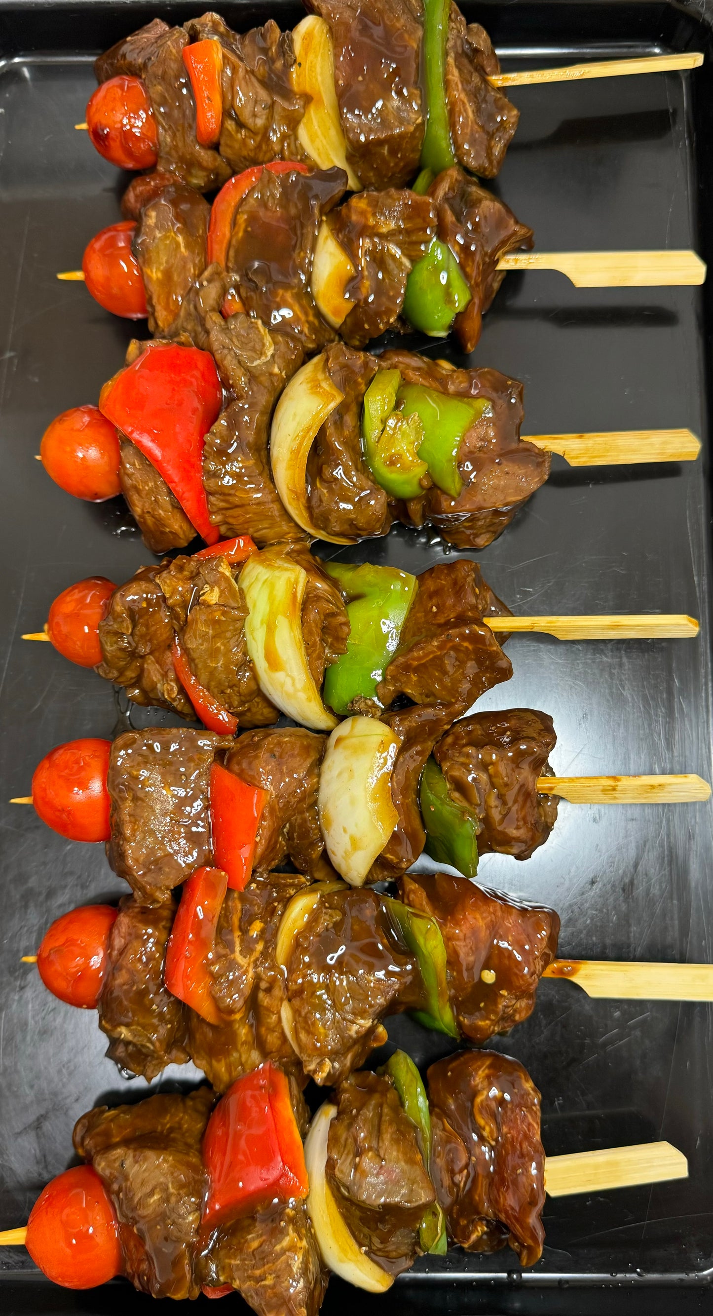 Honey Soy and Teriyaki Beef Shashlik